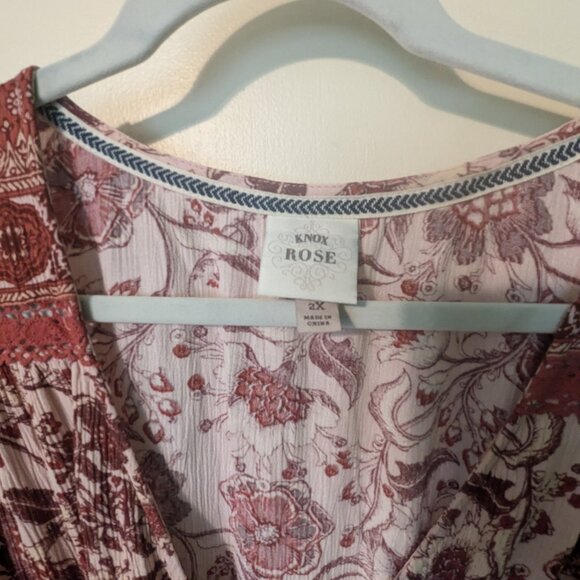 Knox Rose wrap style maxi dress size 2x - Picture 2 of 11